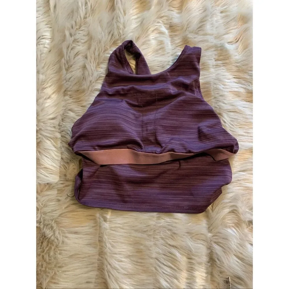 ATHLETA Conscious Space Dye Crop Bra Purple Medium